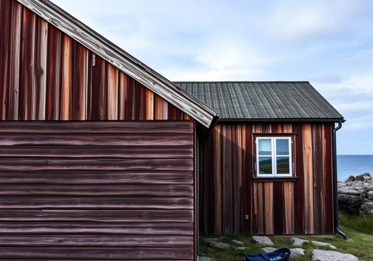 Hus ved sjøen i kystklima
