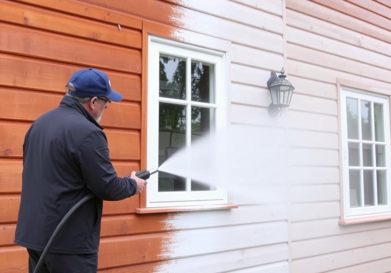 Vask av fasade før maling